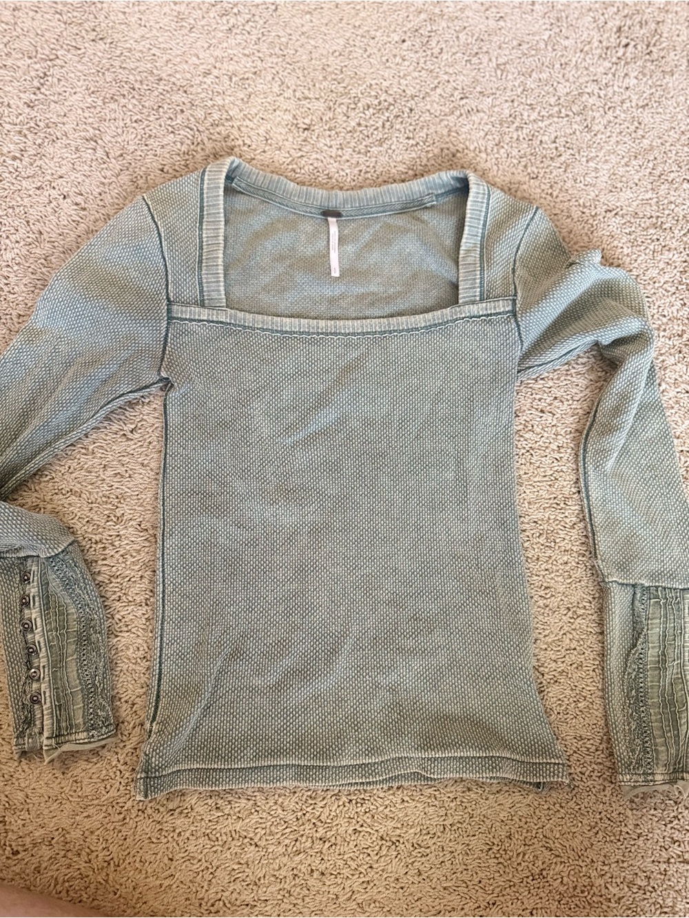 Free People Square Neck Long Sleeve Top